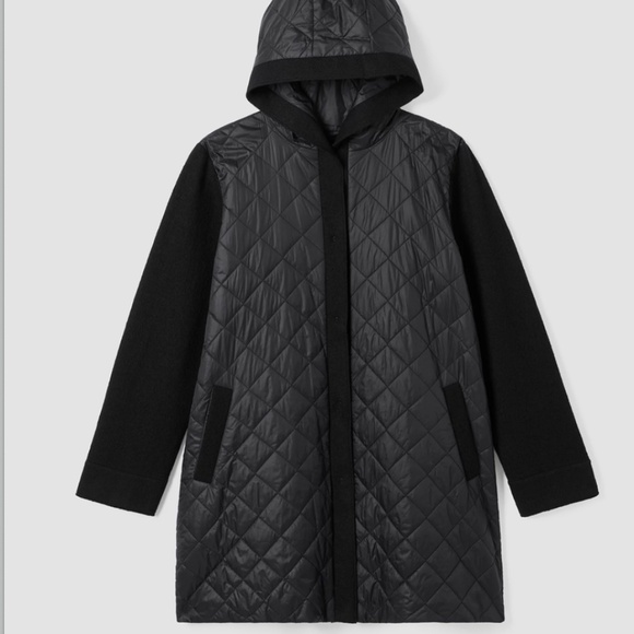 Eileen Fisher Hooded Quilted Jacket